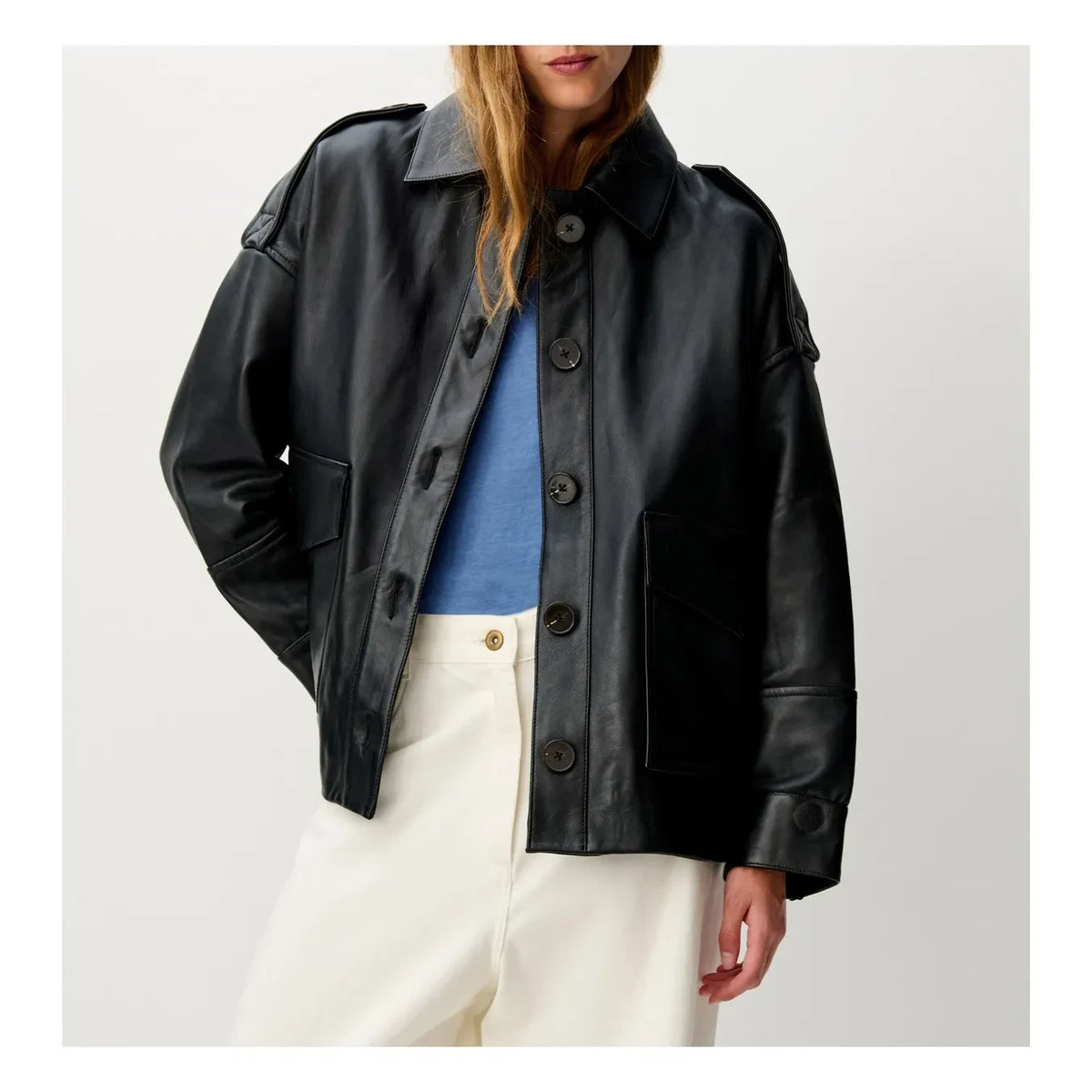 Sessùn - Harriboyd Leather Jacket | Black