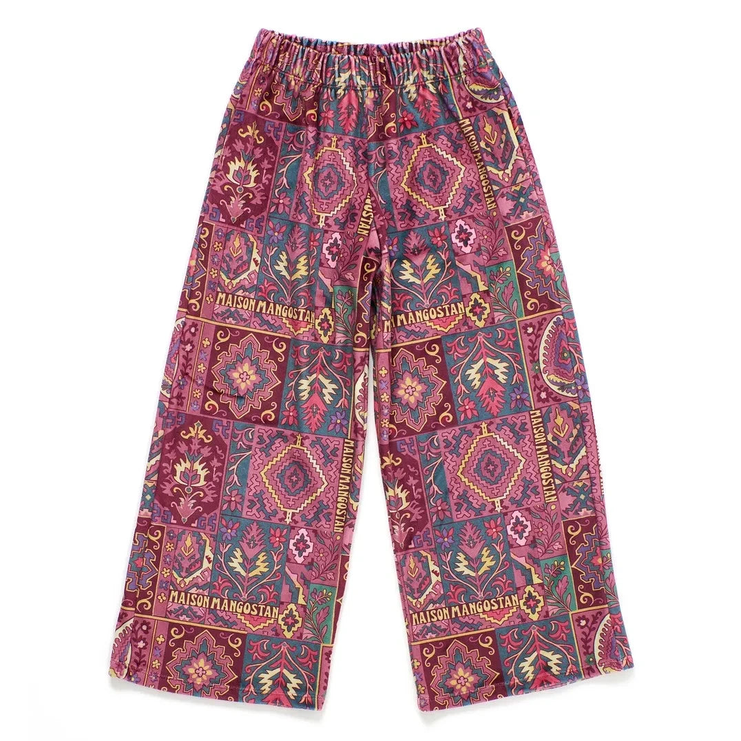 Maison Mangostan - Velvet Patchwork Pants | Burgundy