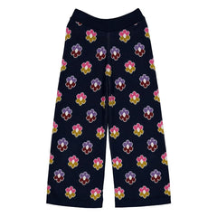 Hello Simone - Mathilda Floral Pattern Knit Pants | Navy