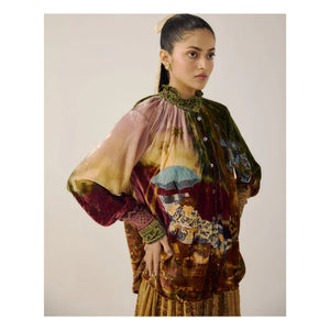 CORD - Farmer Lakeside Velvet Blouse | Burgundy