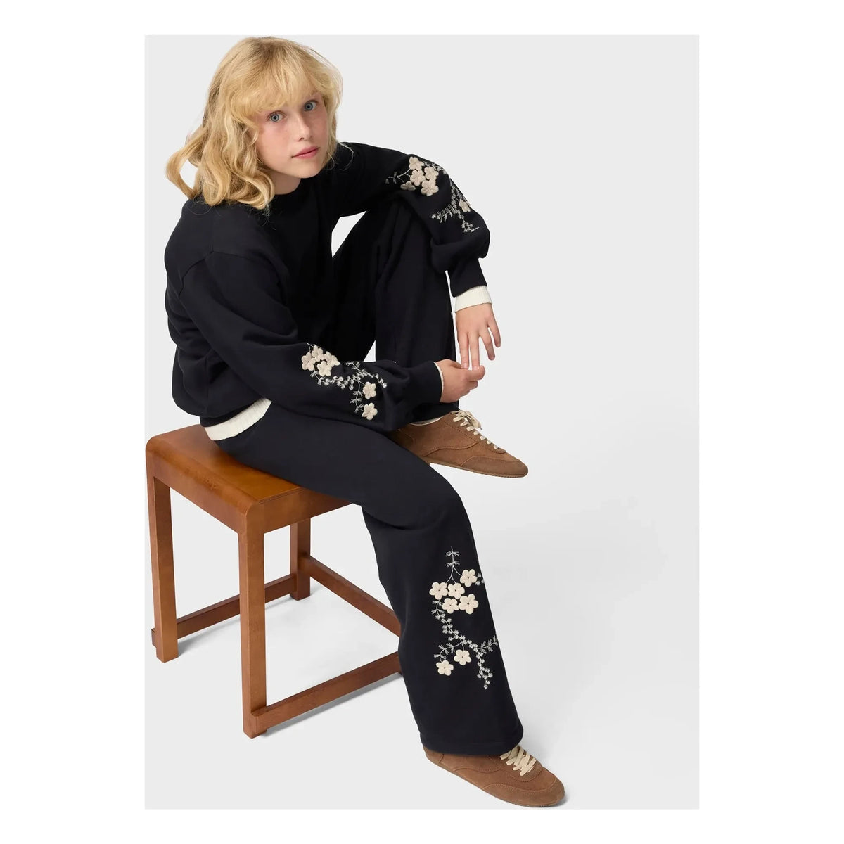 Molo - Maribel Organic Cotton Floral Sweater | Black