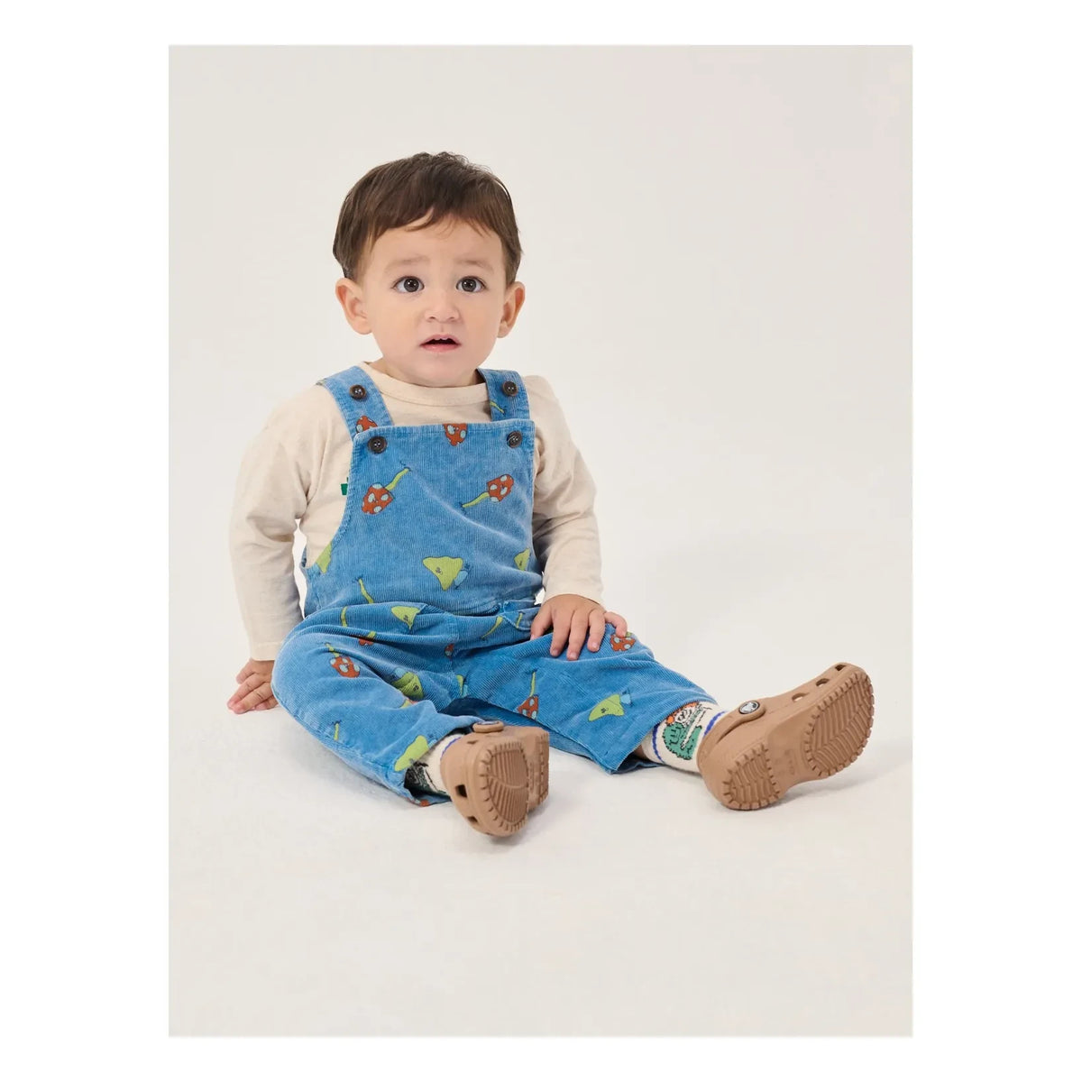 Bobo Choses - Organic Cotton Velvet Mushroom Jumpsuit | Blue