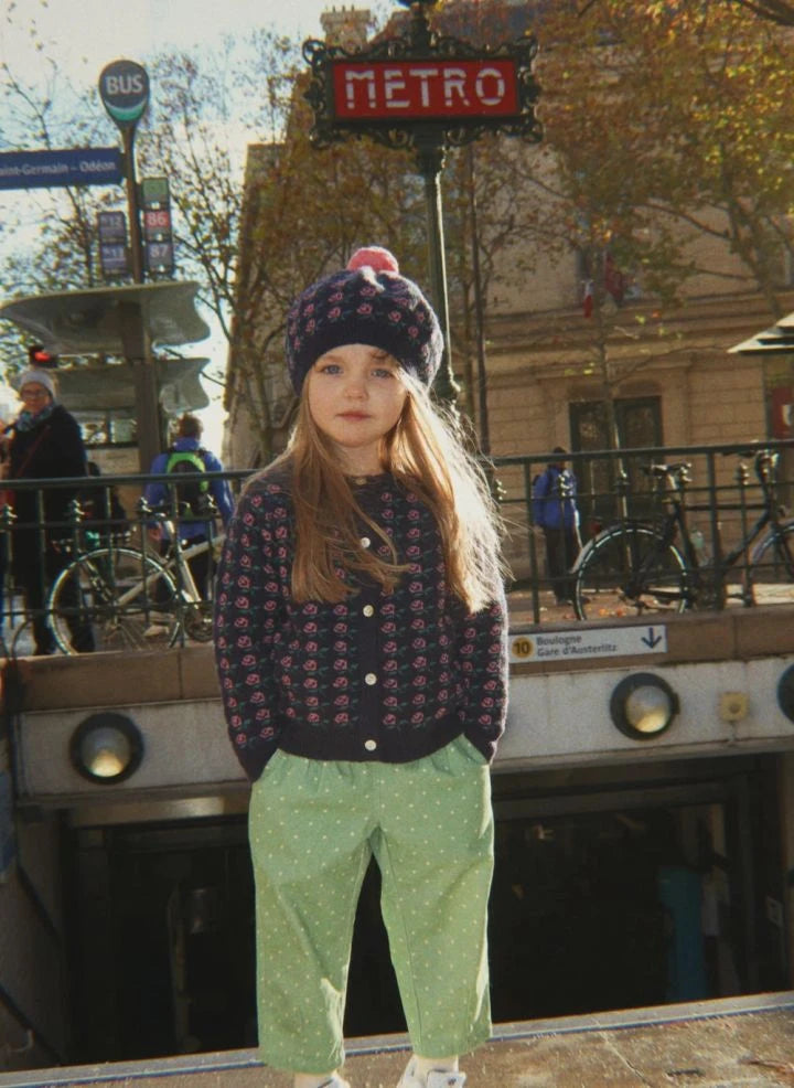 Konges Sløjd - Belou Floral-Patterned Wool Cardigan | Navy