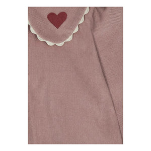 Mipounet - Géraldine Hearts Velour Dress | Pale Pink