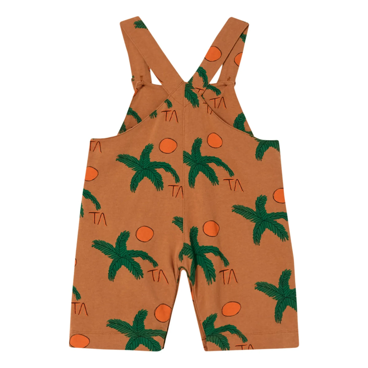 The Animals Observatory - Baby Mule Palm Tree Jersey Overalls | Caramel