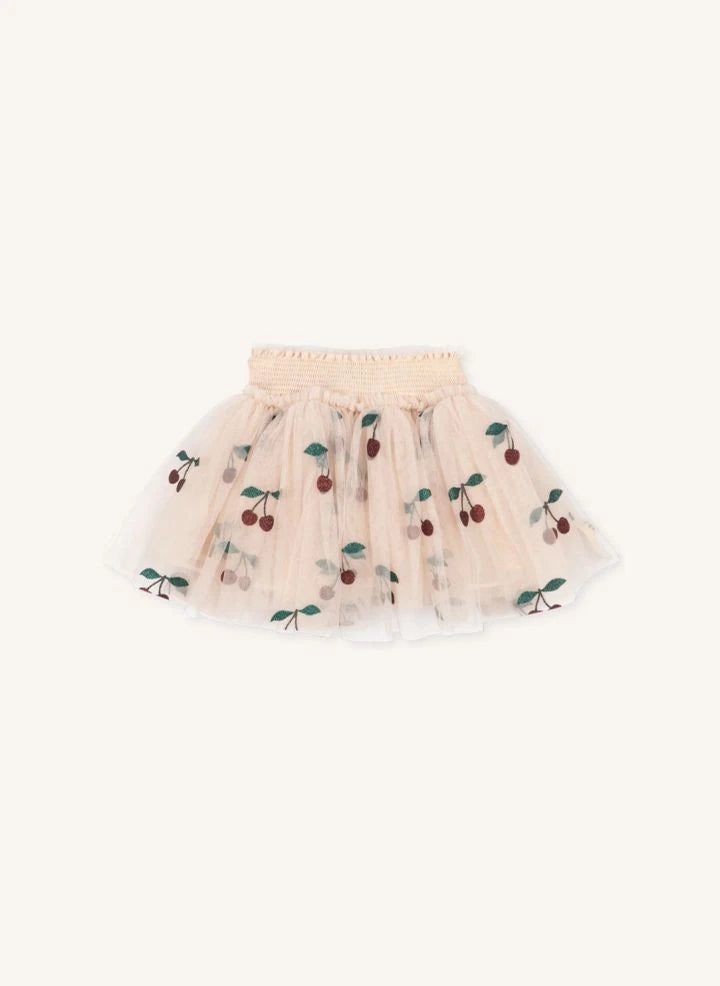 Konges Sløjd - Recycled Fiber Cherry Tulle Skirt | Pale Pink