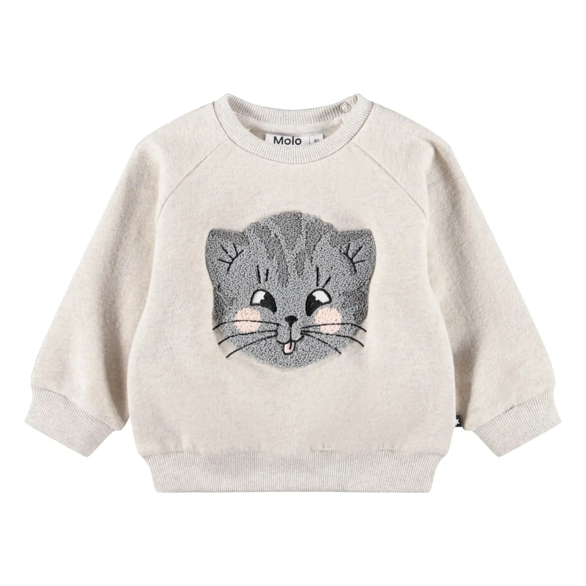 Molo - Disc Cat Organic Cotton Sweater | Gray Melange