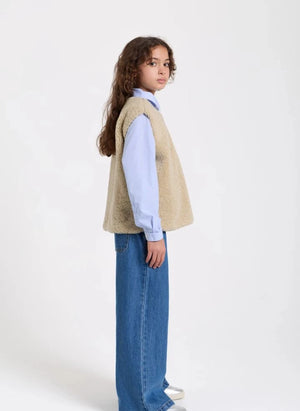 Smallable Kid - Jude Sleeveless Sherpa Jacket | Beige