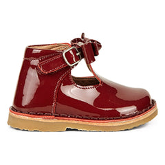 Petit Nord - T-Bar Lace Bow Shoes for Babies | Cherry Red