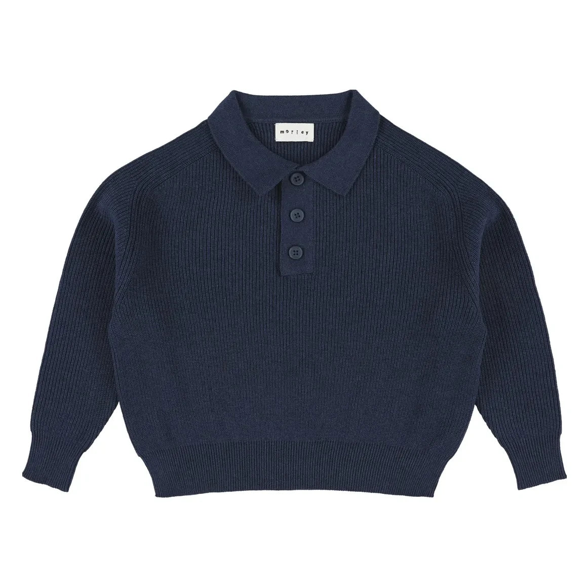 Morley - Zietse Knitted Polo Shirt | Denim Blue