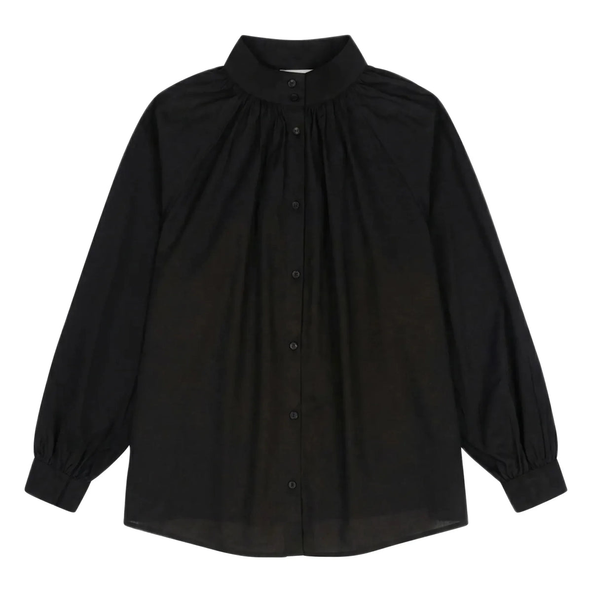 BELLEPIECE - Paxos Cotton Voile Blouse | Black