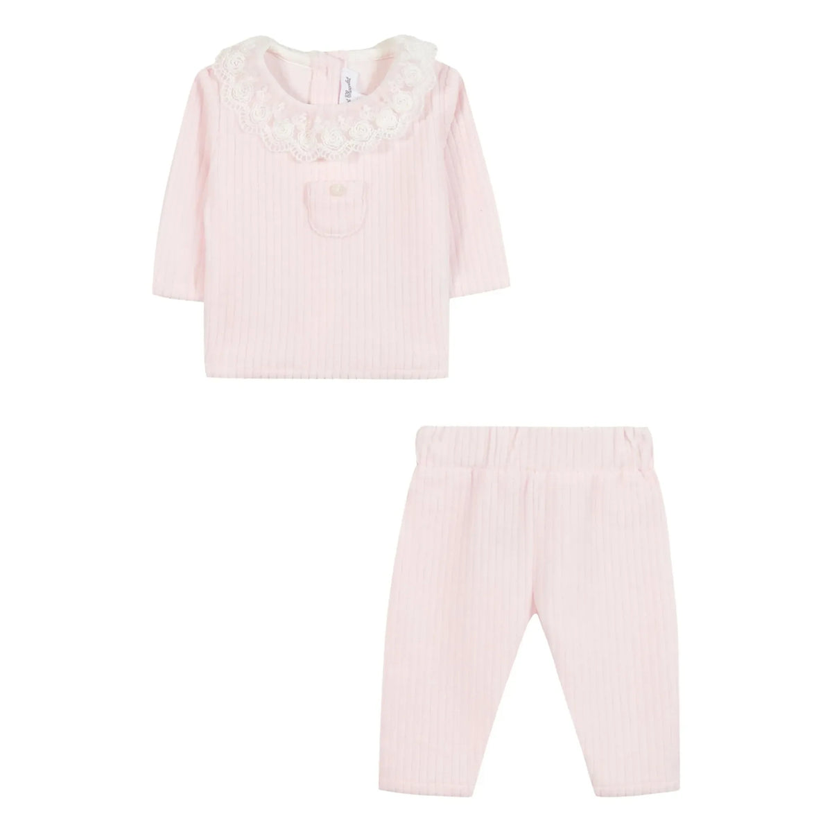 Tartine et Chocolat - Ribbed Sweater and Leggings Set | Pale Pink