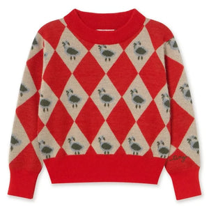 Tinycottons - Argyle Wool Sweater | Red