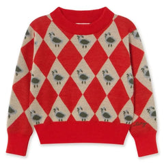 Tinycottons - Argyle Wool Sweater | Red
