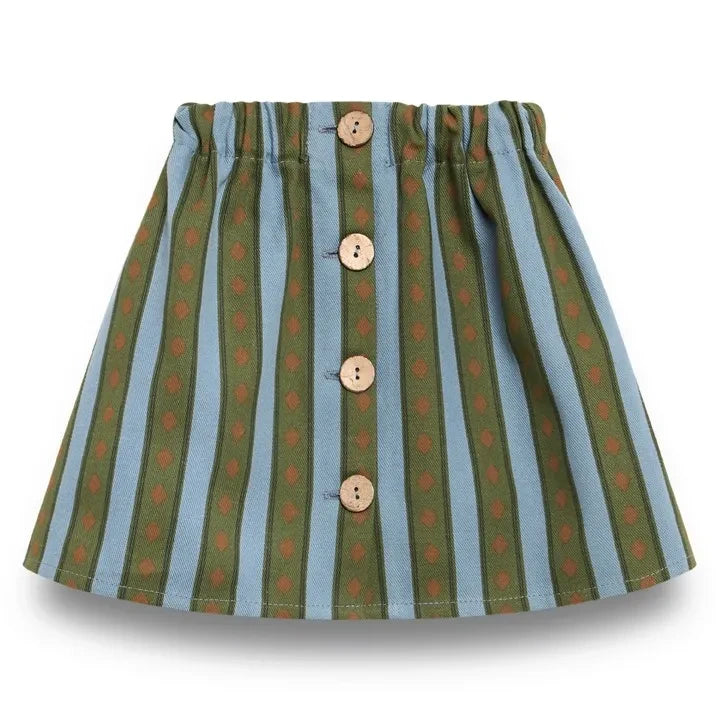 birinit - Levante Striped Skirt | Green