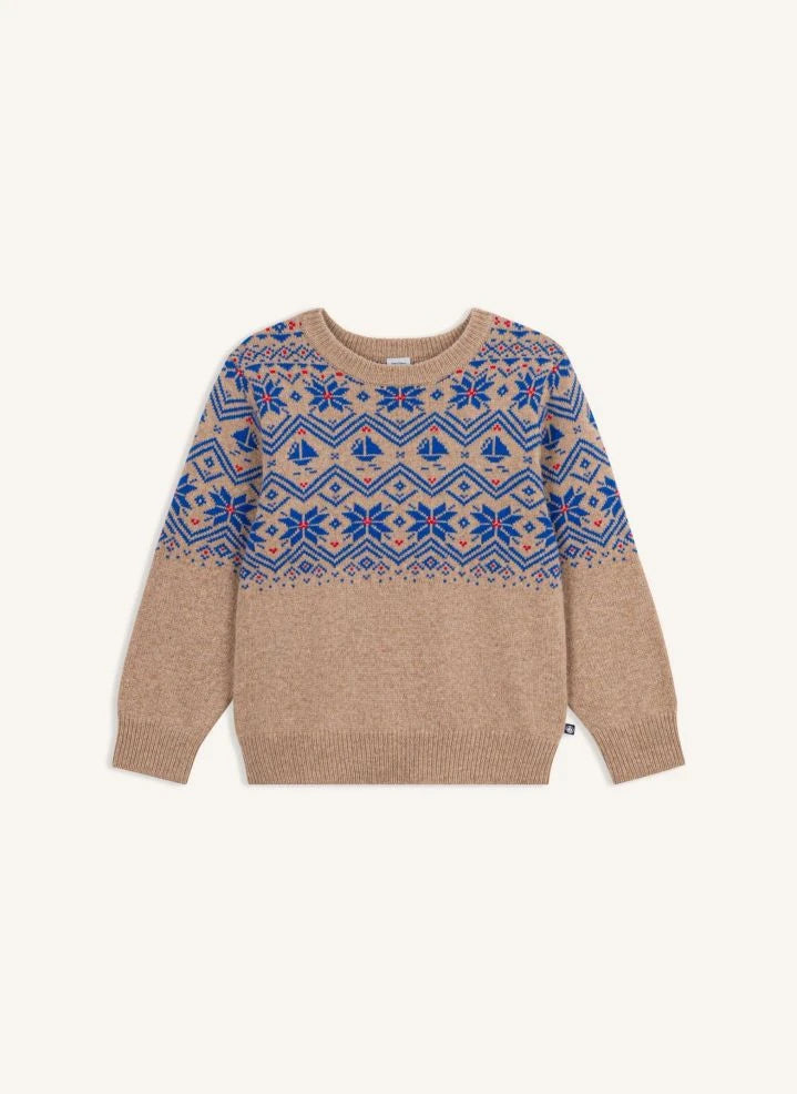 Petit Bateau - Jacquard Wool Sweater | Beige