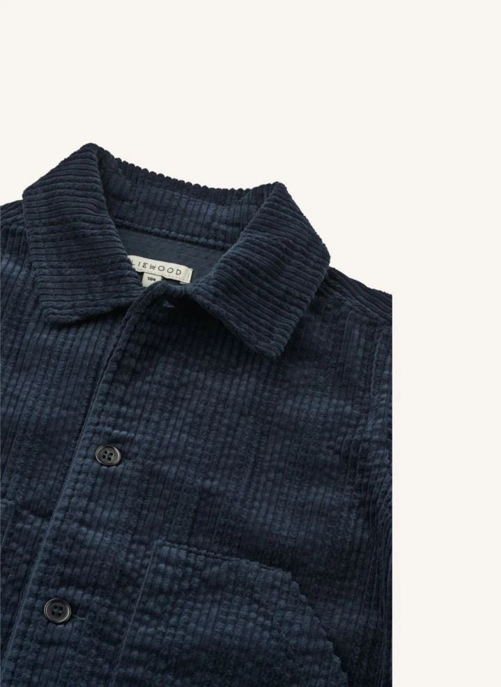 Liewood - Paulino Organic Cotton Velvet Overshirt | Navy