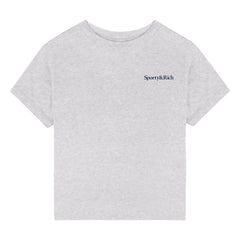 Sporty & Rich - Drink More Water T-Shirt | Grey Melange