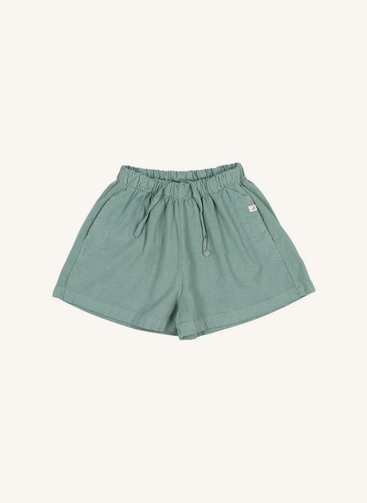 Búho - Soft Velvet Organic Cotton Shorts | Cedar Green