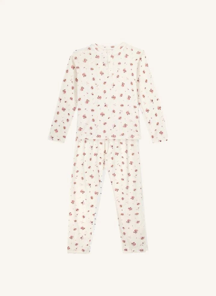 Bonton - Floral Polochon Pajamas | Ecru