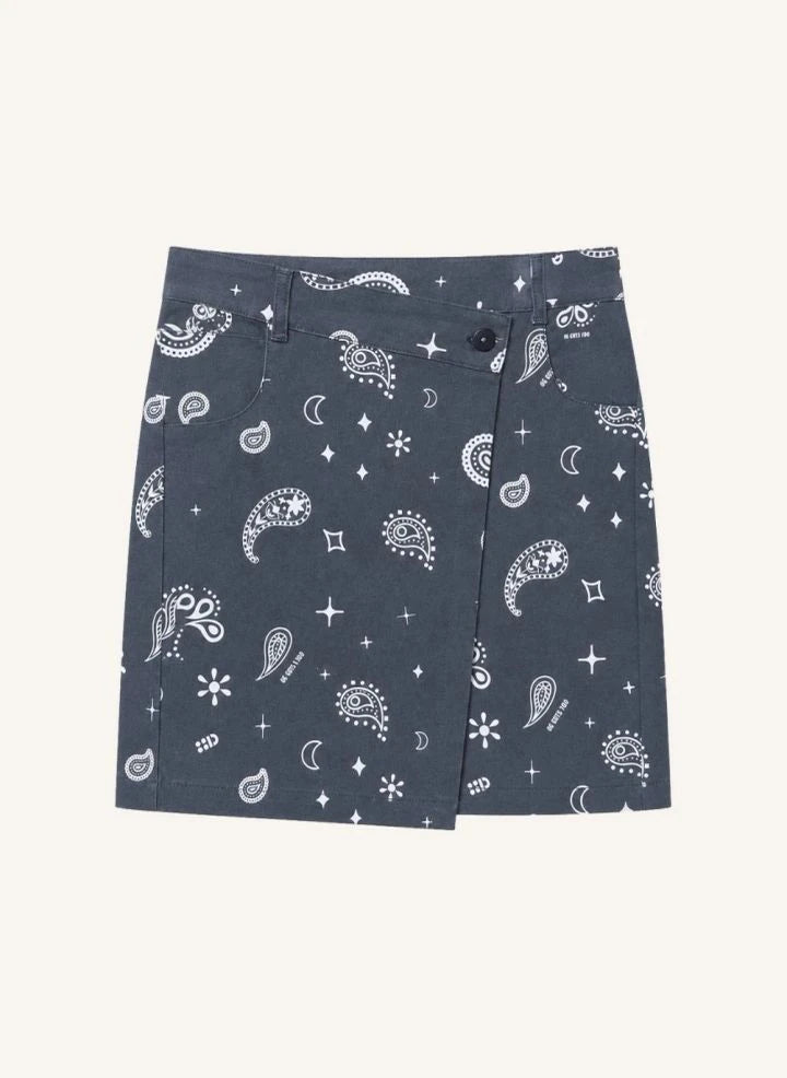 Cos I Said So - Grey Paisley Skirt