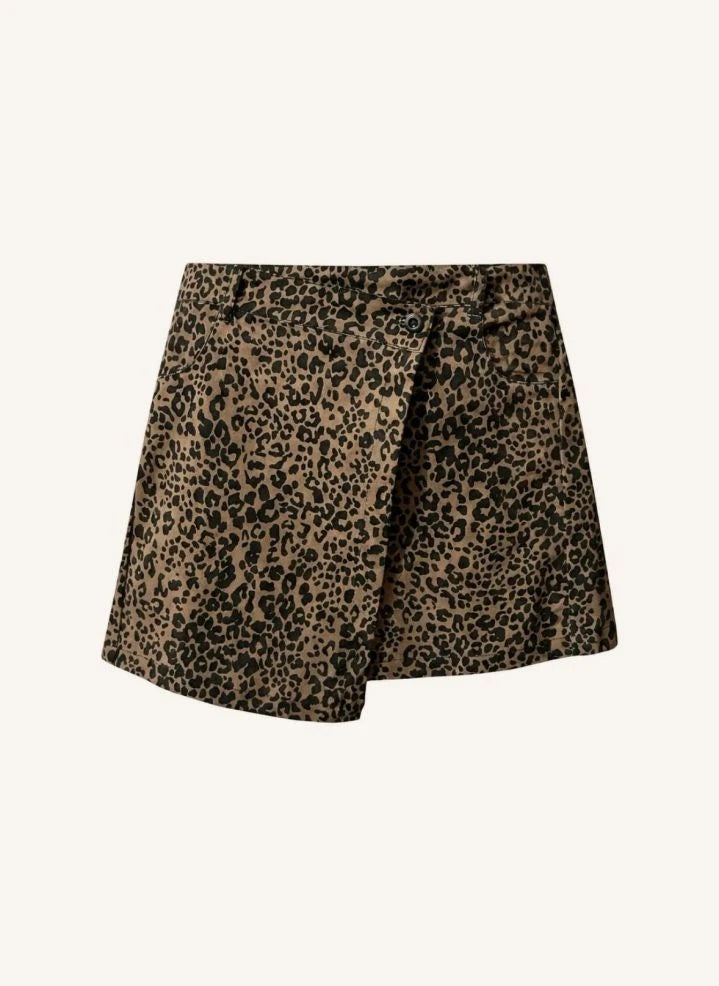 Cos I Said So - Leopard Print Logo Skirt | Brown