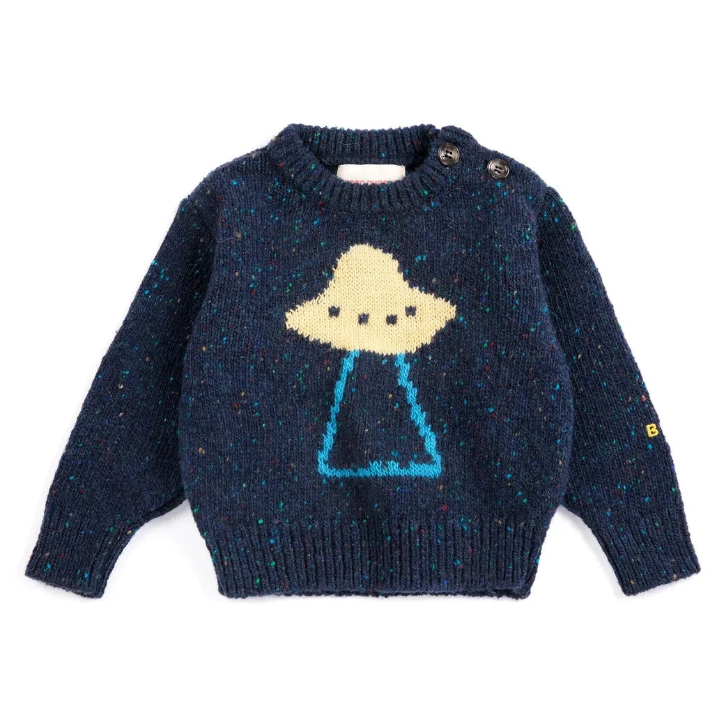 Bobo Choses - Baby Wool Saucer Sweater | Navy