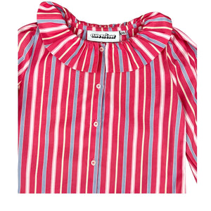 Club Trésor - Striped Pierrot Blouse | Pink
