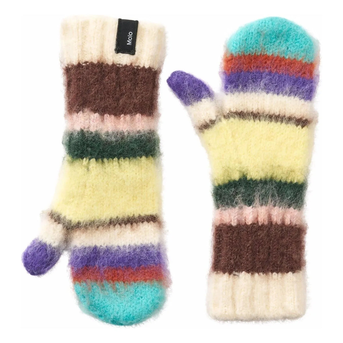 Molo - Kirsa Striped Fingerless Gloves | Pale Yellow