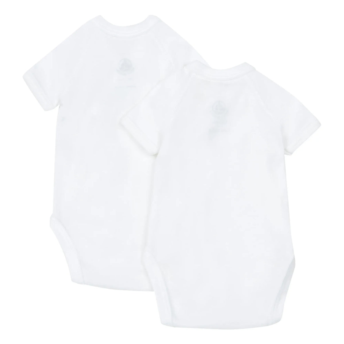 Petit Bateau - Plain Organic Cotton Baby Bodysuits - Set of 2 | White