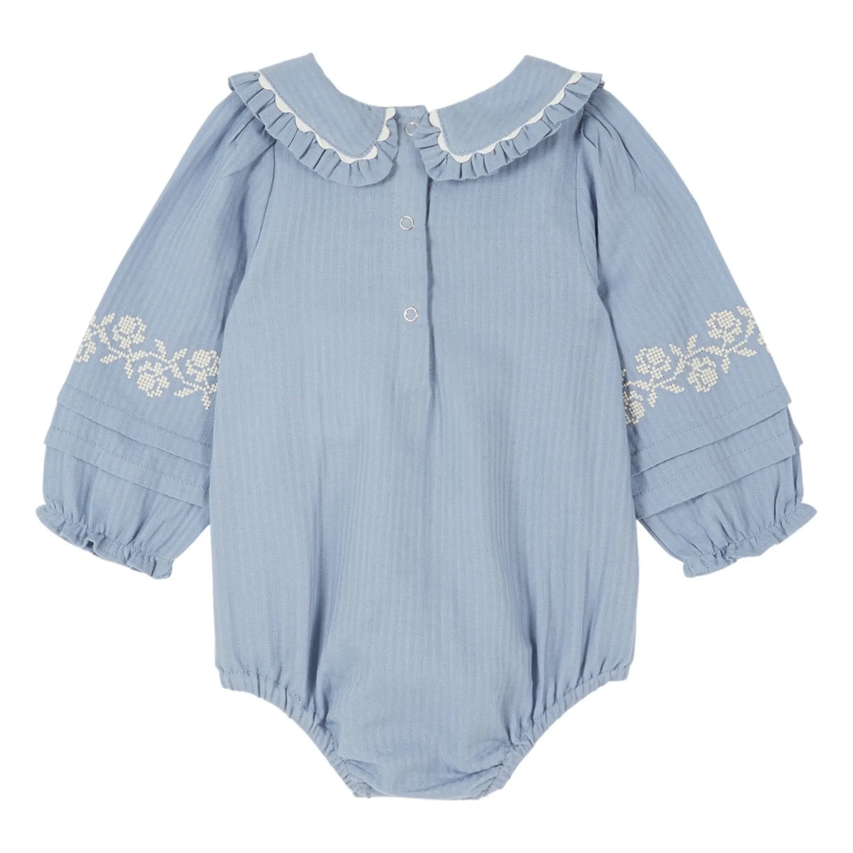 Emile et Ida - Embroidered Romper | Blue