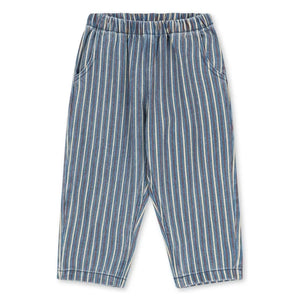 Konges Sløjd - Organic Cotton Striped Denim Pants | Blue