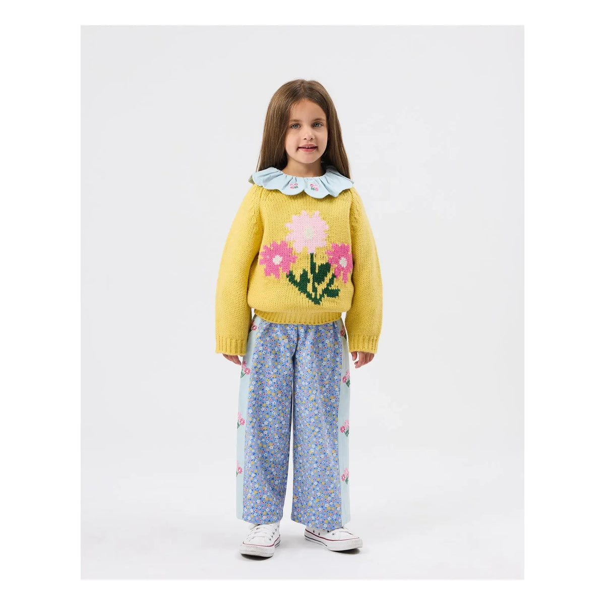 Goldie + Ace - Posy Floral Wide Leg Pants | Blue