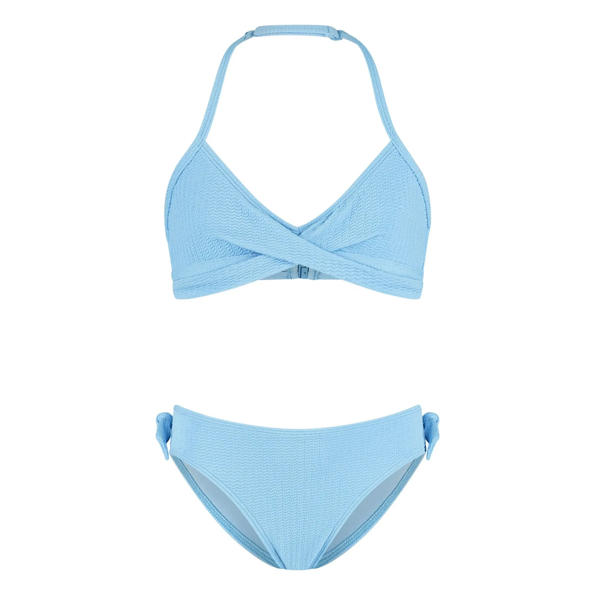 Beachlife - Textured Wrap Swimsuit | Light blue