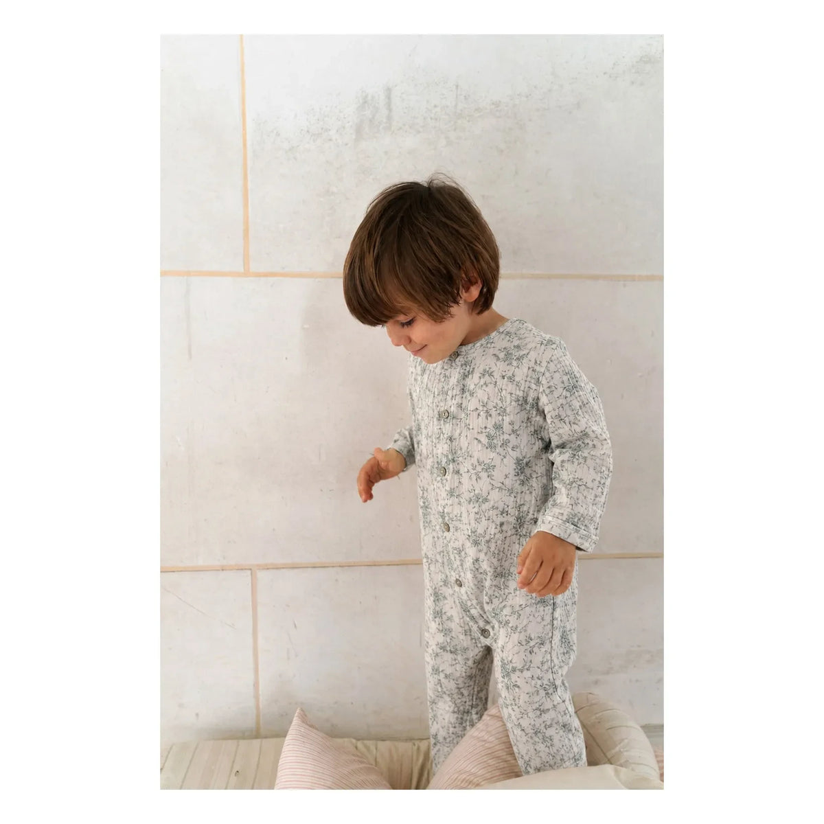 Risu Risu - Cosi Organic Cotton Gauze Floral Pajamas | Blue