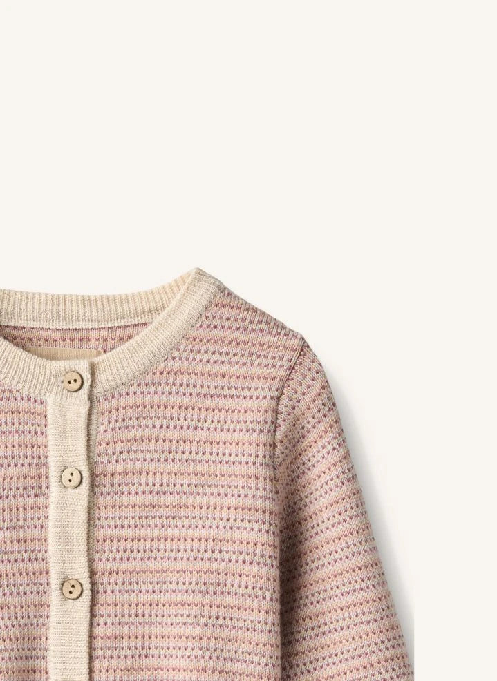 Wheat - Nico Merino wool cardigan | Pink