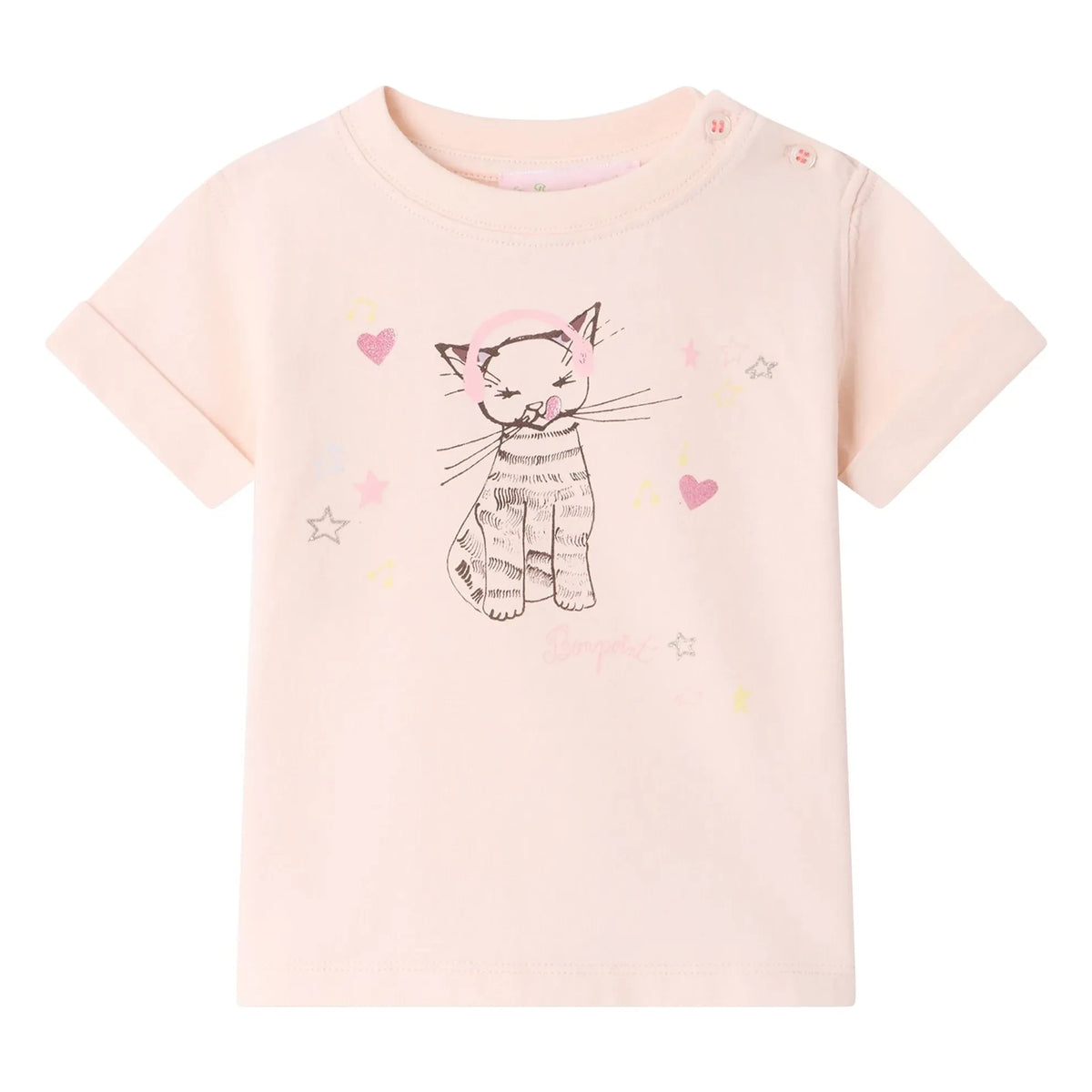 Bonpoint - Aiman Cat Organic Cotton T-Shirt | Pink