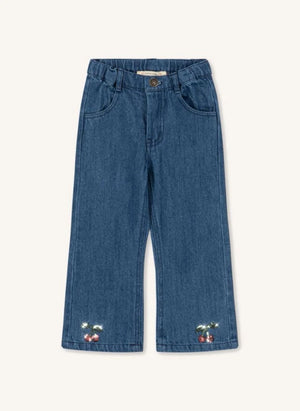 Konges Sløjd - Jean Flare Elba Cherries Organic Cotton | Blue