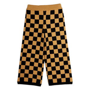 Mini Rodini - Organic Cotton Mesh Damier Trousers | Brown