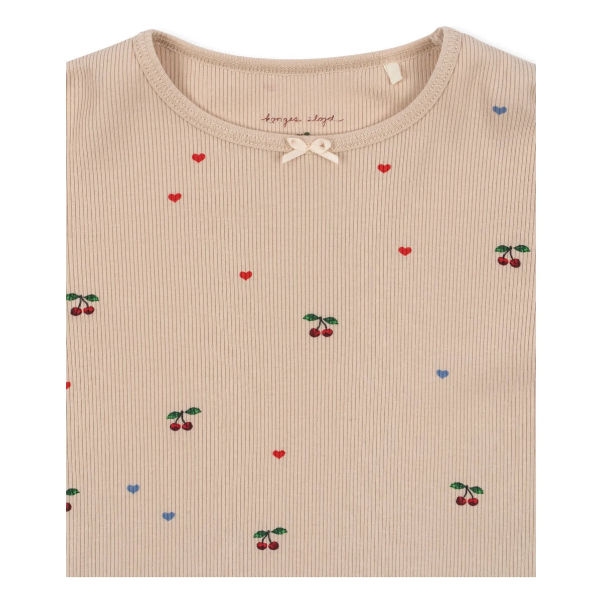 Konges Sløjd - Ella Cherries Organic Cotton Ribbed T-shirt | Dusty Pink
