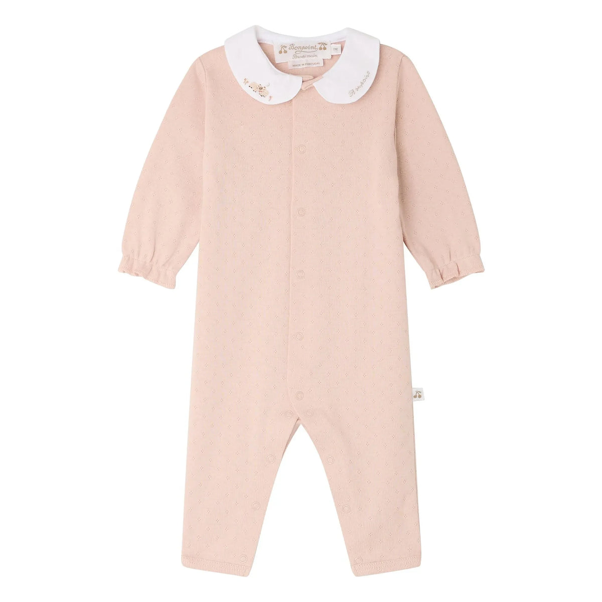 Bonpoint - Cayla Organic Cotton Peter Pan Collar Pajamas | Peach