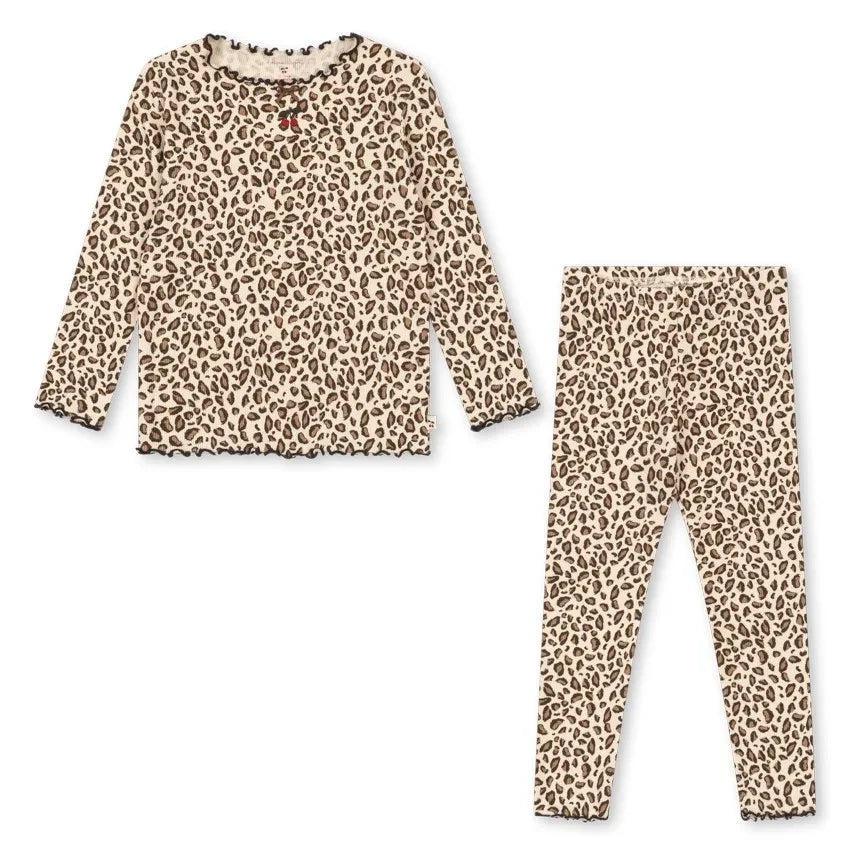 Konges Sløjd - Rivi Leopard Organic Cotton T-shirt and Leggings Set | Beige