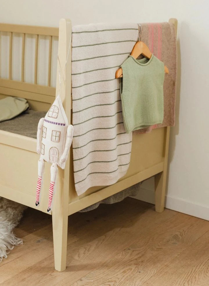 Hvid - Harry Striped Merinos Wool Blanket | Cream