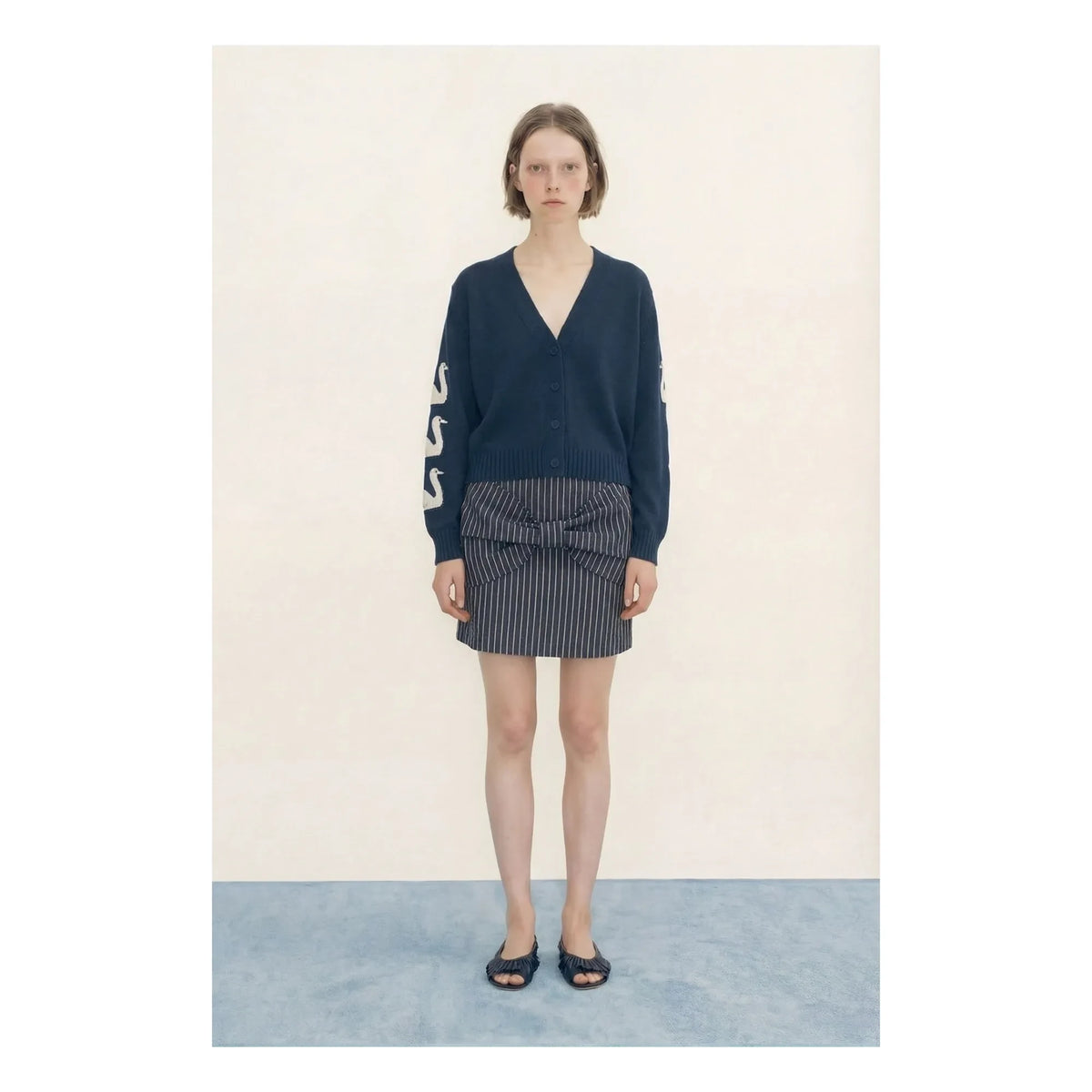 The Tiny Big Sister - Cotton Swan Cardigan | Navy Blue