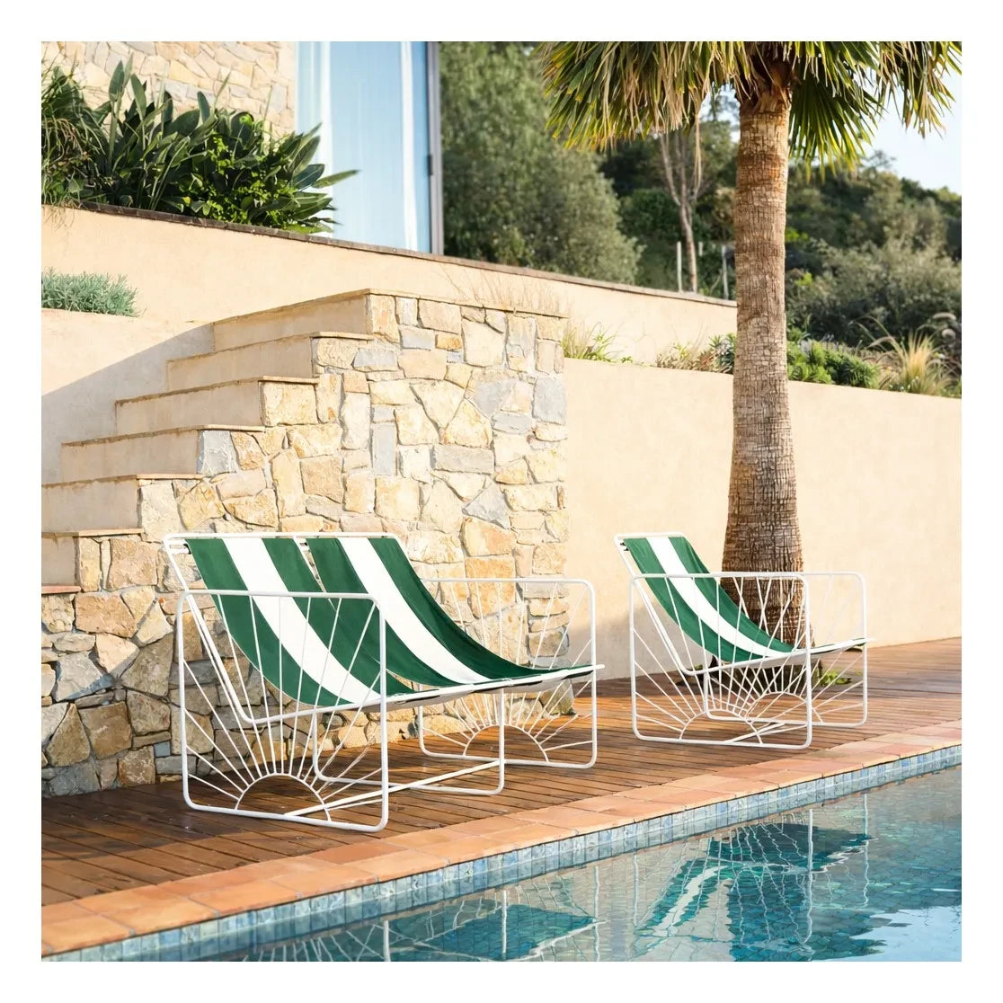 Honoré - Eldorado Striped Bench | Forest Green