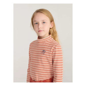Bobo Choses - Organic cotton striped side-neck top | Red