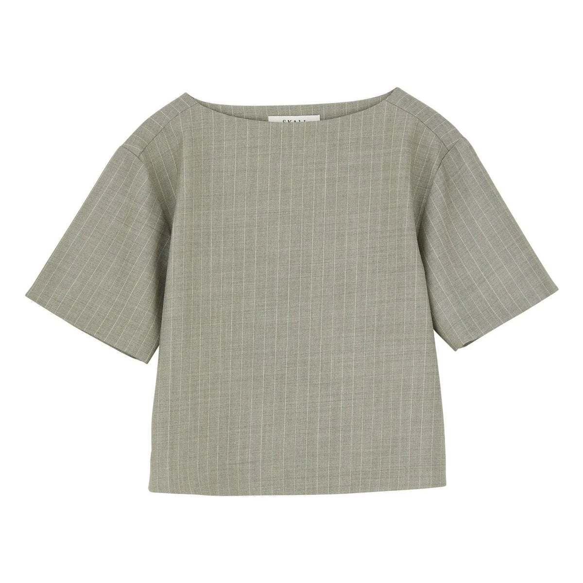 Skall Studio - Light Gray Striped Wool Blouse