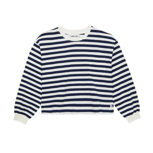 Smallable Kid - Striped Bloomy Sweat | Navy Black