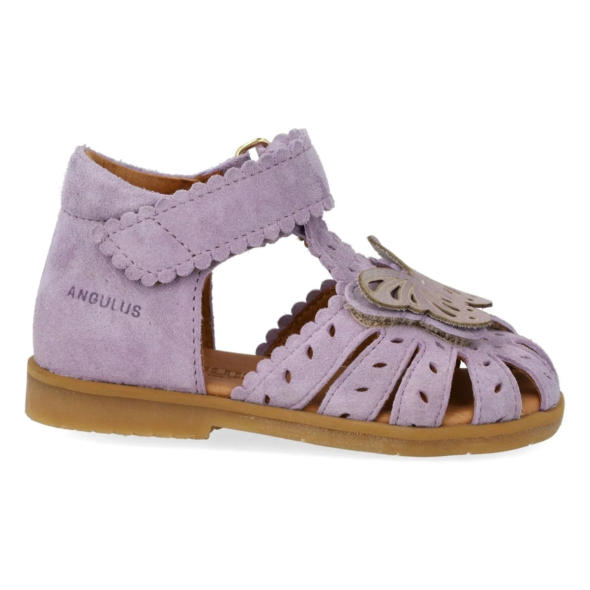 Angulus - Glitter Butterfly Suede Sandals | Lilac
