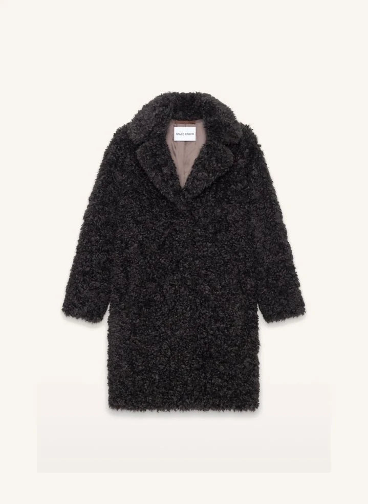 Stand Studio - Camille Cocoon Coat | Dark Brown